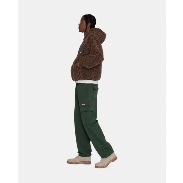 STUSSY snake jacquard sherpa jacket brown 4