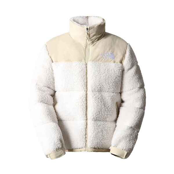 TNF high pile nuptse jacket gardenia white 1