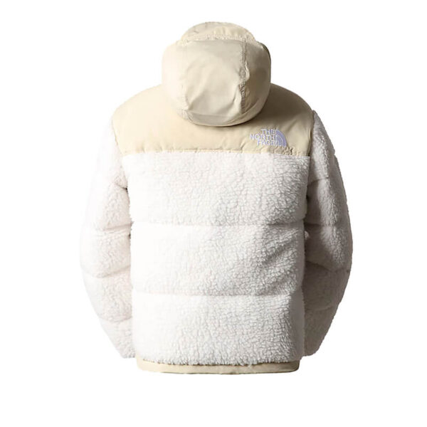 TNF high pile nuptse jacket gardenia white 2