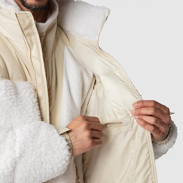 TNF high pile nuptse jacket gardenia white 3