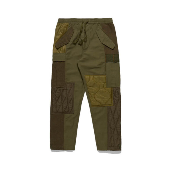 maharishi upcycled cargo track pants olive 1