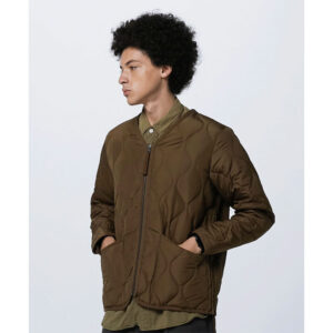 taion military zip v neck jacket lightbrown 2