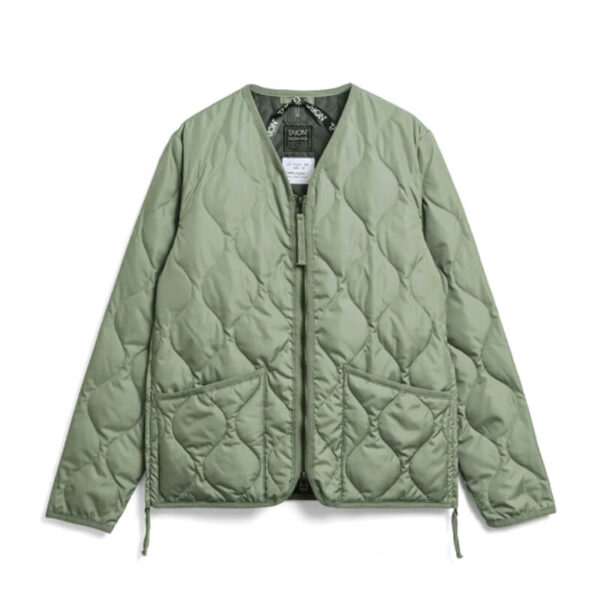 taion military zip v neck jacket sage green1