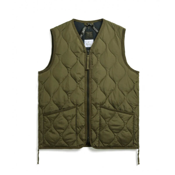 taion military zip v neck vest dark olive 1