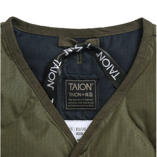 taion military zip v neck vest dark olive 3