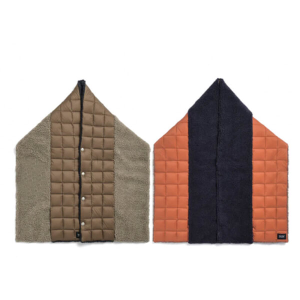 taion reversible down stole brown beige 1