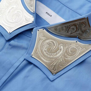 toga cotton typewritter shirt light blue 2