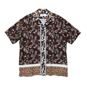 toga cupra cotton print shirt dark red 1