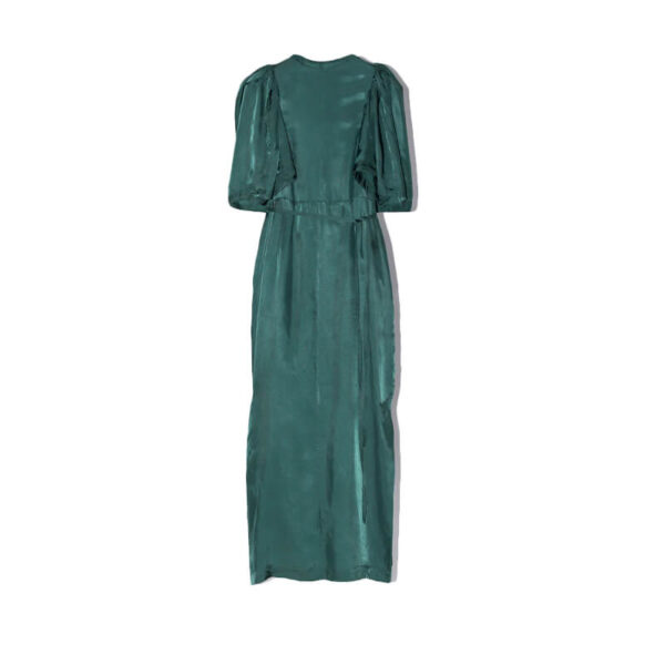 toga cupra twill satin dress green 1