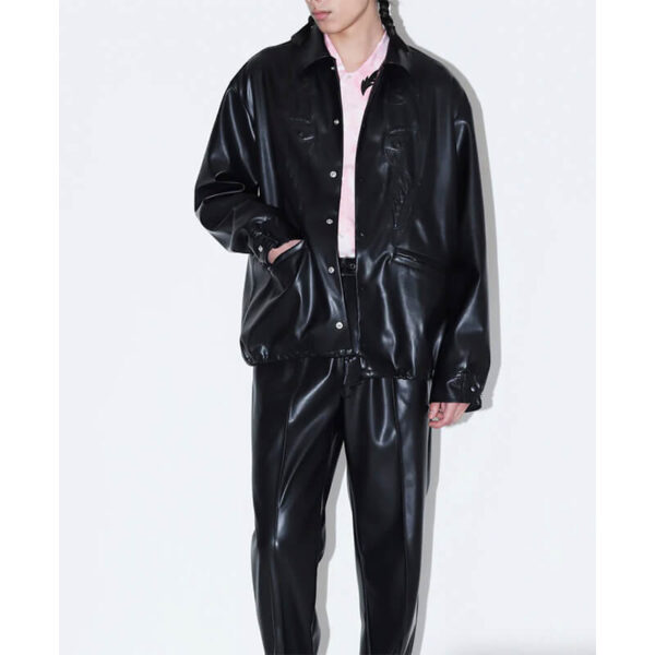 toga fake leather blouson black 2