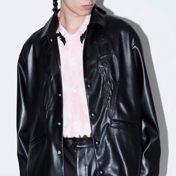 toga fake leather blouson black 3