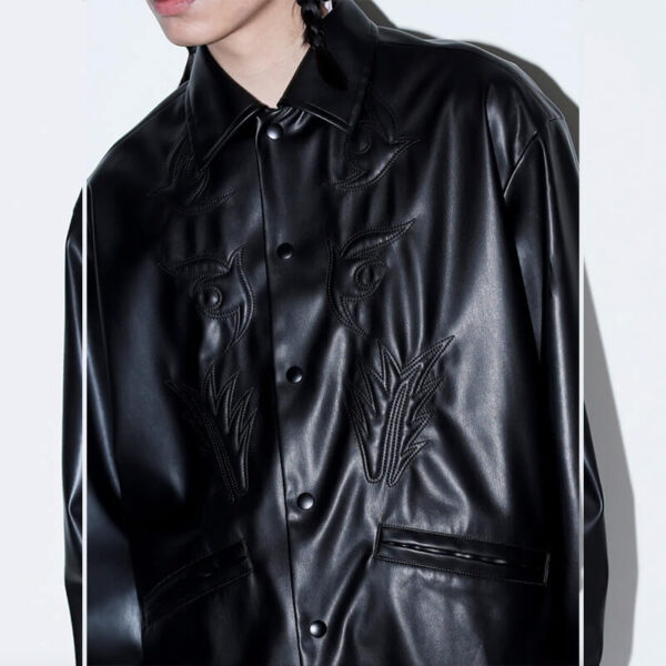 toga fake leather blouson black 5