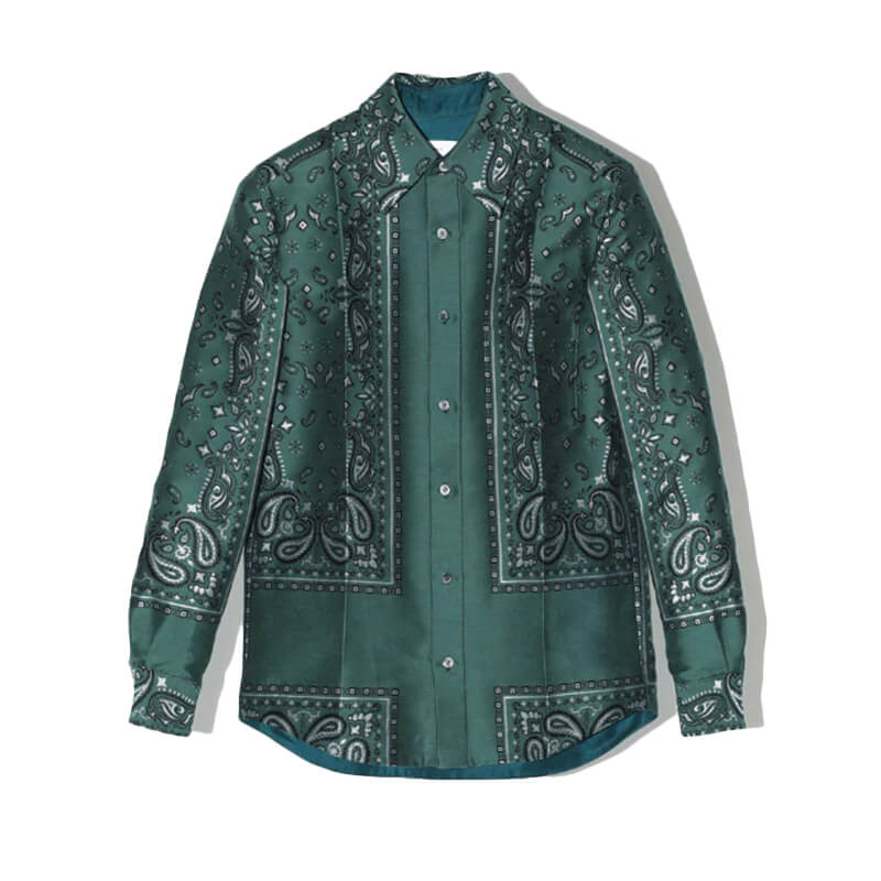 TOGA ARCHIVES Paisley Jacquard Shirt - Green | TheRoom Barcelona