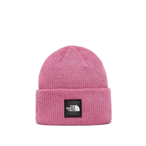 TNF logo box cuffed beanie pink 1