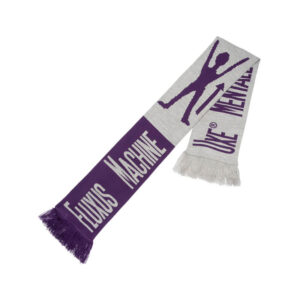 UXE MENTALE Fluxus Machine Knit Scarf Heather Grey Purple 1