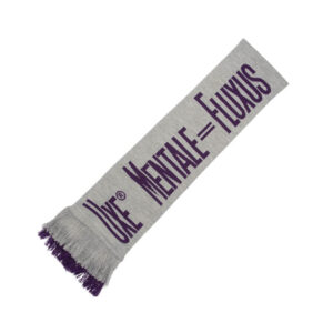 UXE MENTALE Fluxus Machine Knit Scarf Heather Grey Purple 2