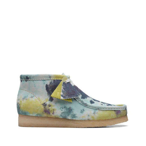 CLARKS wallabee boots turquoise tiedye 1