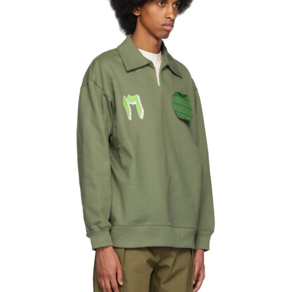 Sur Patch Collar Crewneck - Olive Green