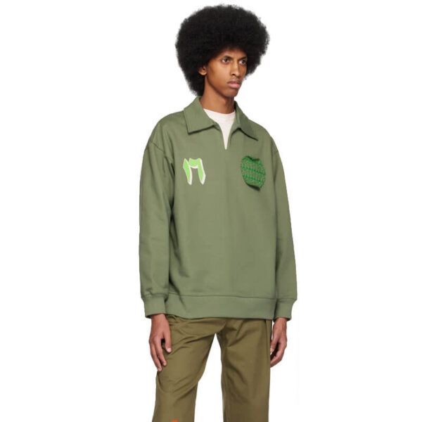 Sur Patch Collar Crewneck - Olive Green