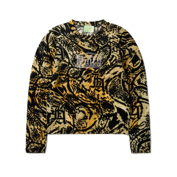 ARIES X JUICY Juicy Psysnake Flocked Mesh LS Top yellow 1