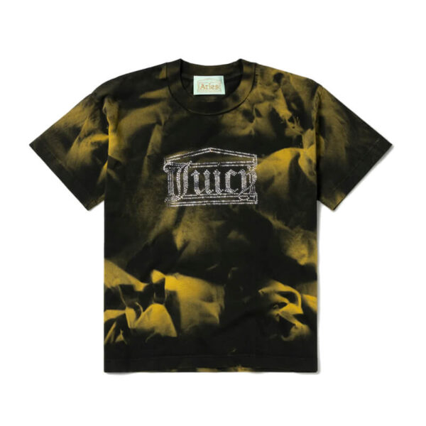 ARIES X JUICY Juicy Tie-Dye Shrunken Tee black yellow 1