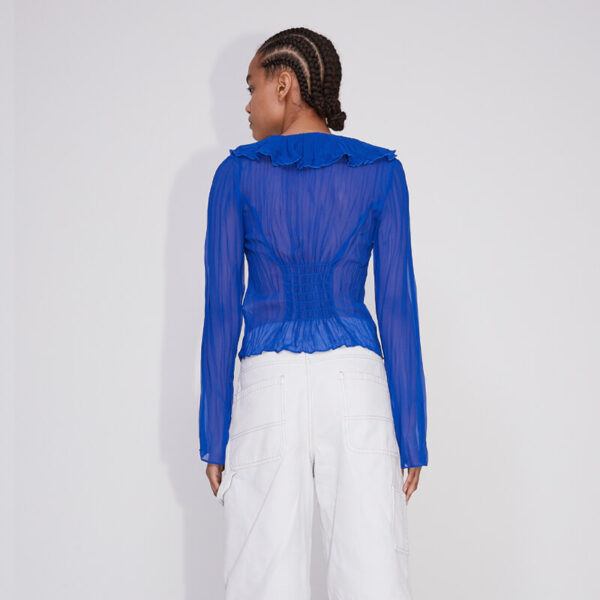 WOOD WOOD Hannah Chiffon Blouse - Royal Blue