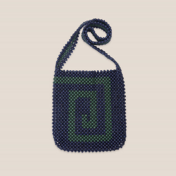 YMC Wooden Bead Bag - Navy / Green