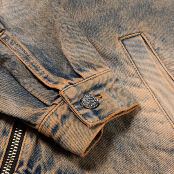 ARIES acid wash hooded denim jacket peach 4