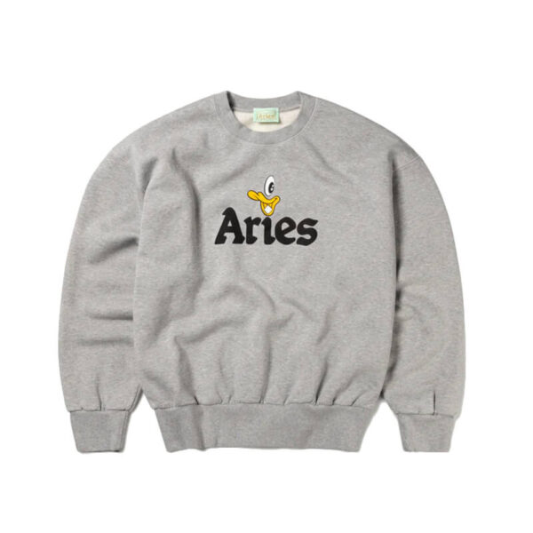 ARIES aye duck sweatshirt grey marl 1