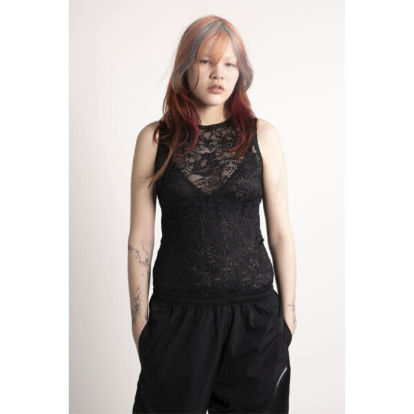 ARIES fleur lace vest black 5