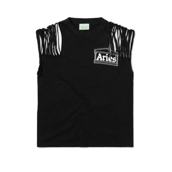 ARIES slashed shoulder temple vest black 1