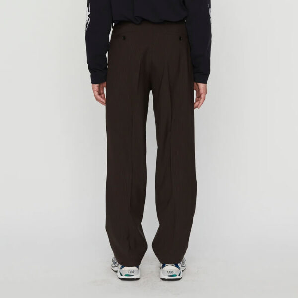 MFPEN classic trousers dark brown pinstripe 4
