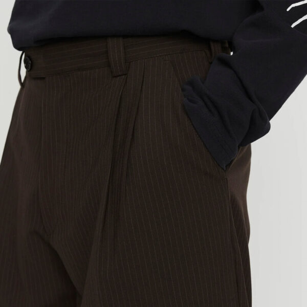 MFPEN classic trousers dark brown pinstripe 6