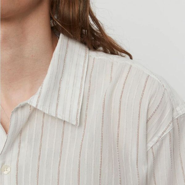 MFPEN holiday shirt light brown stripe 5