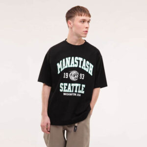 MANASTASH Recycle Cotton College Tee - Black