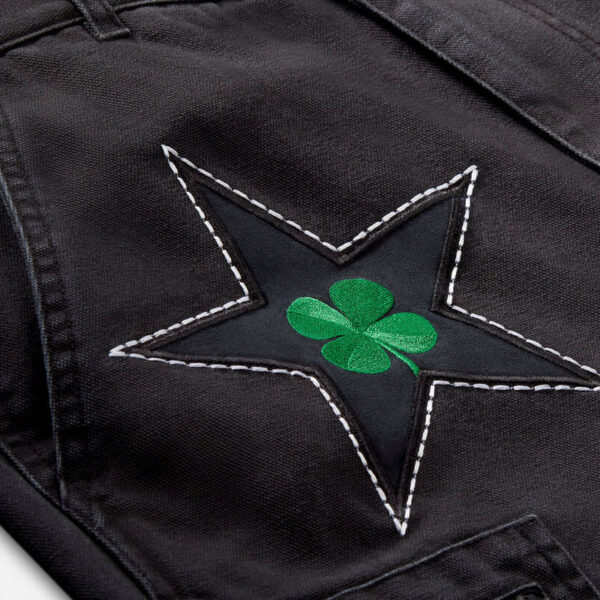 PATTA X CONVERSE four leaf clover cargo pants black 2