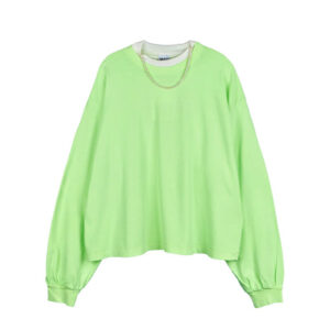 STAND ALONE pearl necklace tshirt lime 1
