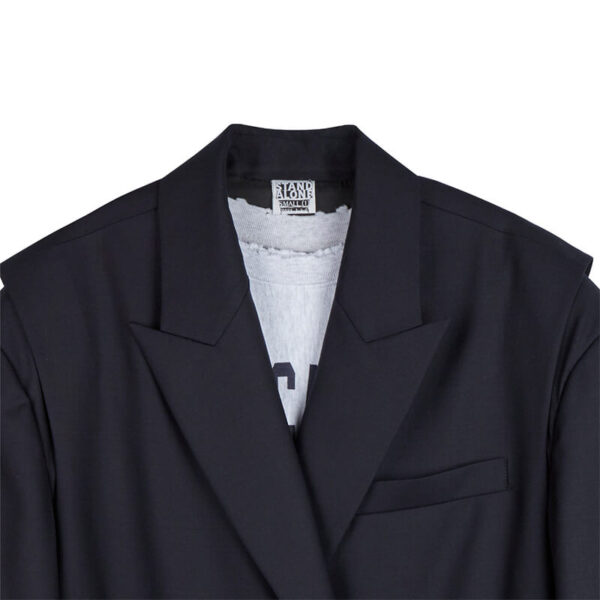 STAND ALONE two way layered blazer navy 3