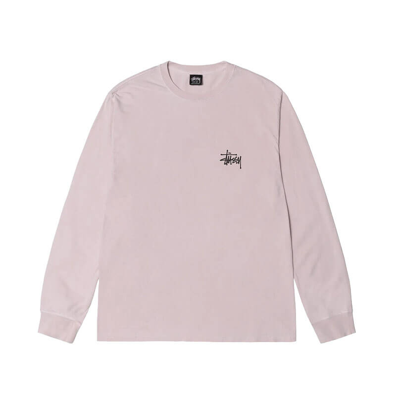 STUSSY Basic Stüssy Pig. Dyed LS Tee - Blush | THEROOM