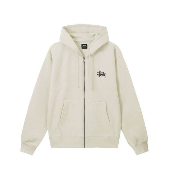 Basic Stüssy Zip Hoodie - Stone