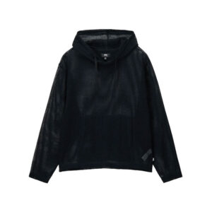STUSSY Cotton Mesh Hoodie - Black