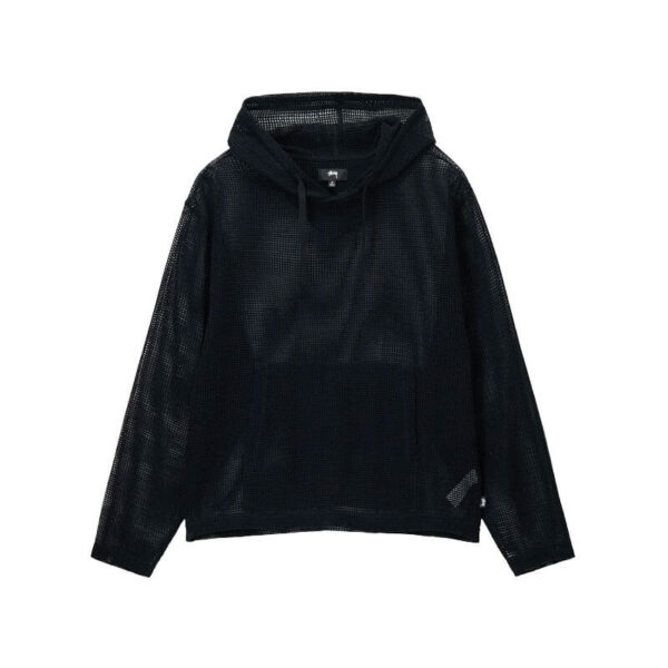 STUSSY Cotton Mesh Hoodie - Black