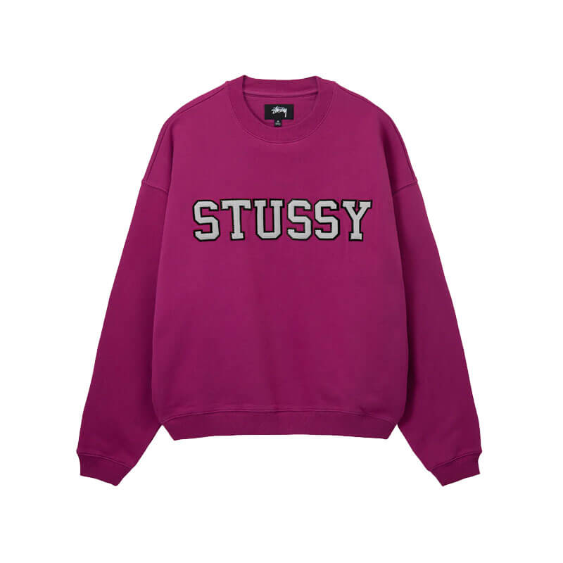 STUSSY Relaxed Oversized Crew - Magenta | THEROOM