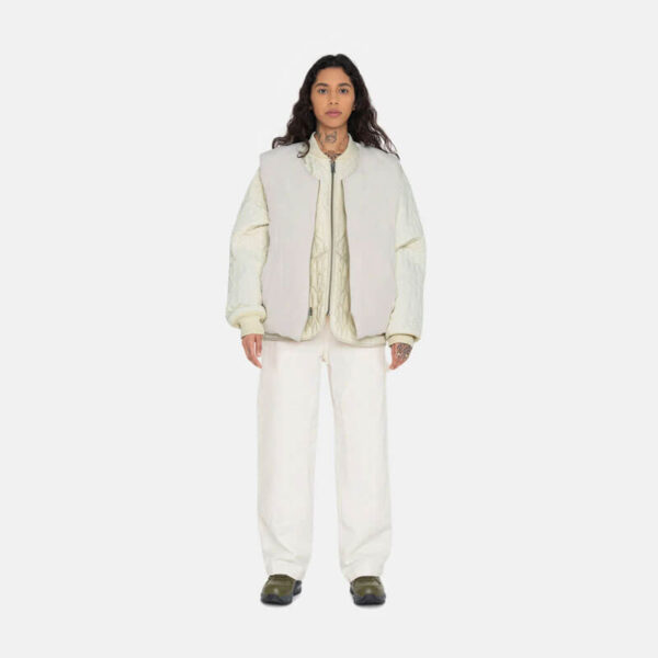 STUSSY Reversible Quilted Vest - Cream