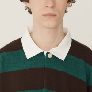YMC Up And Under Rugby Shirt - Green / Brown