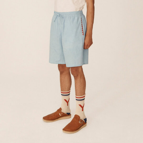 YMC shorts indigo bleach 4