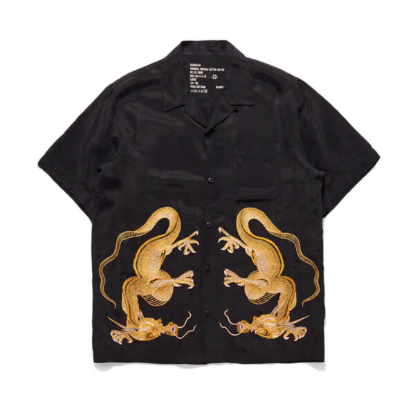 MAHARISHI Thai dragon summer shirt black 1