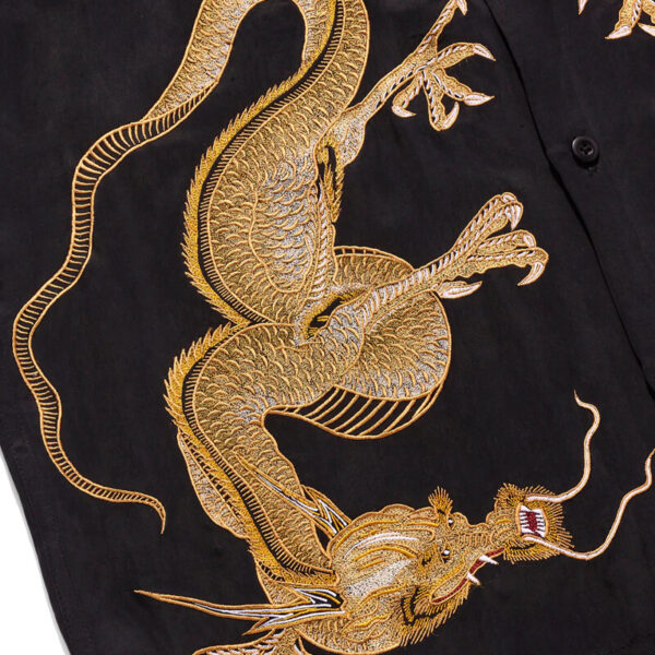 MAHARISHI Thai dragon summer shirt black 3