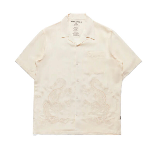 MAHARISHI Thai dragon summer shirt ecru 1