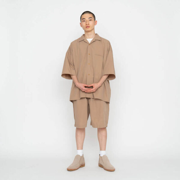 Open Collar Wind Shirt - Camel
